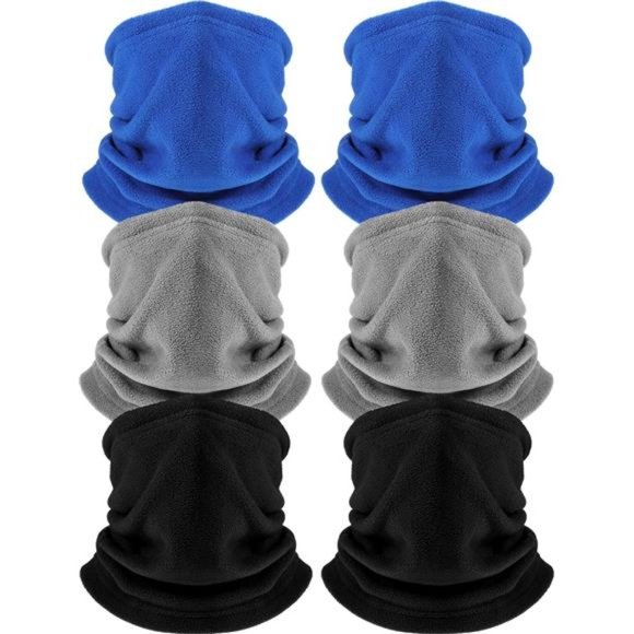 Accessories 6 Pack Winter Fleece Neck Warmer Neck Gaiter Skiing